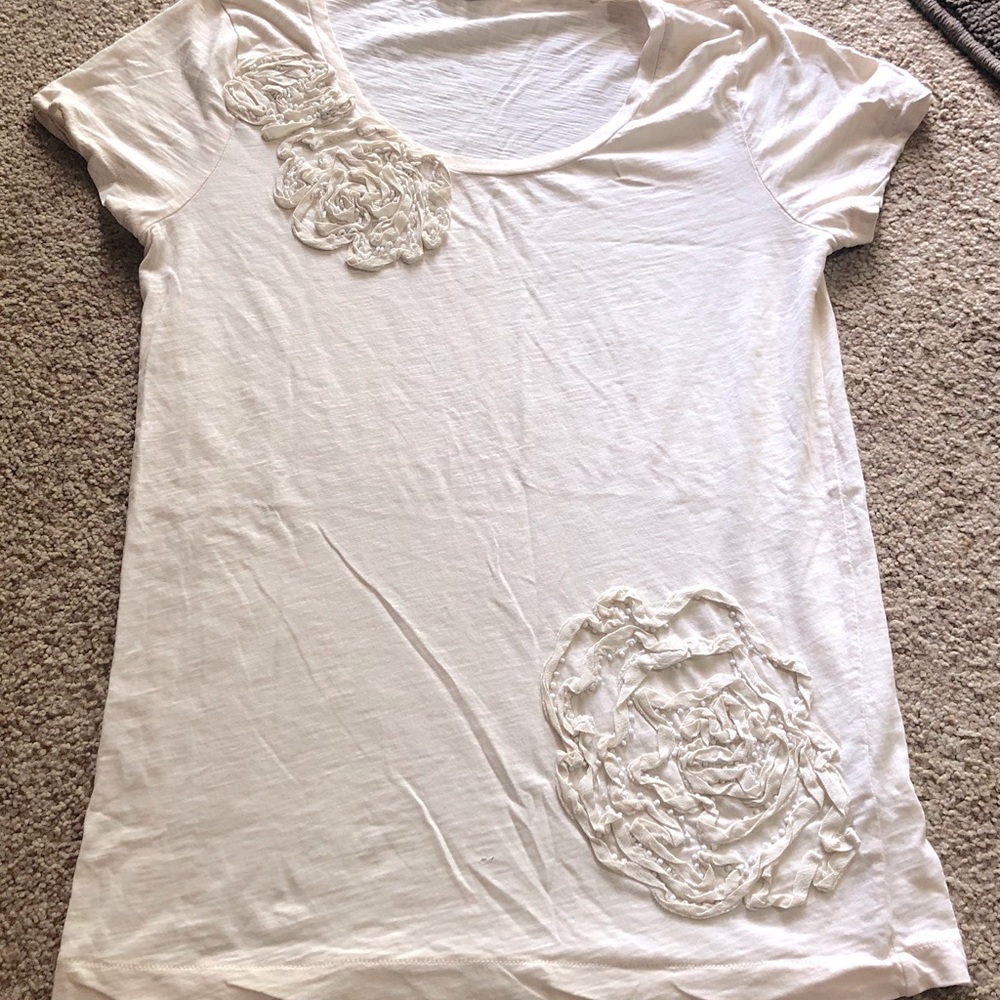 GUC J. Crew beaded flower blouse